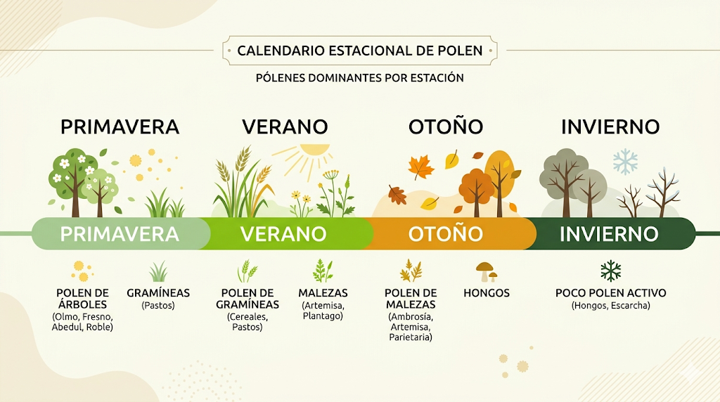 calendario de polinización por estación del año